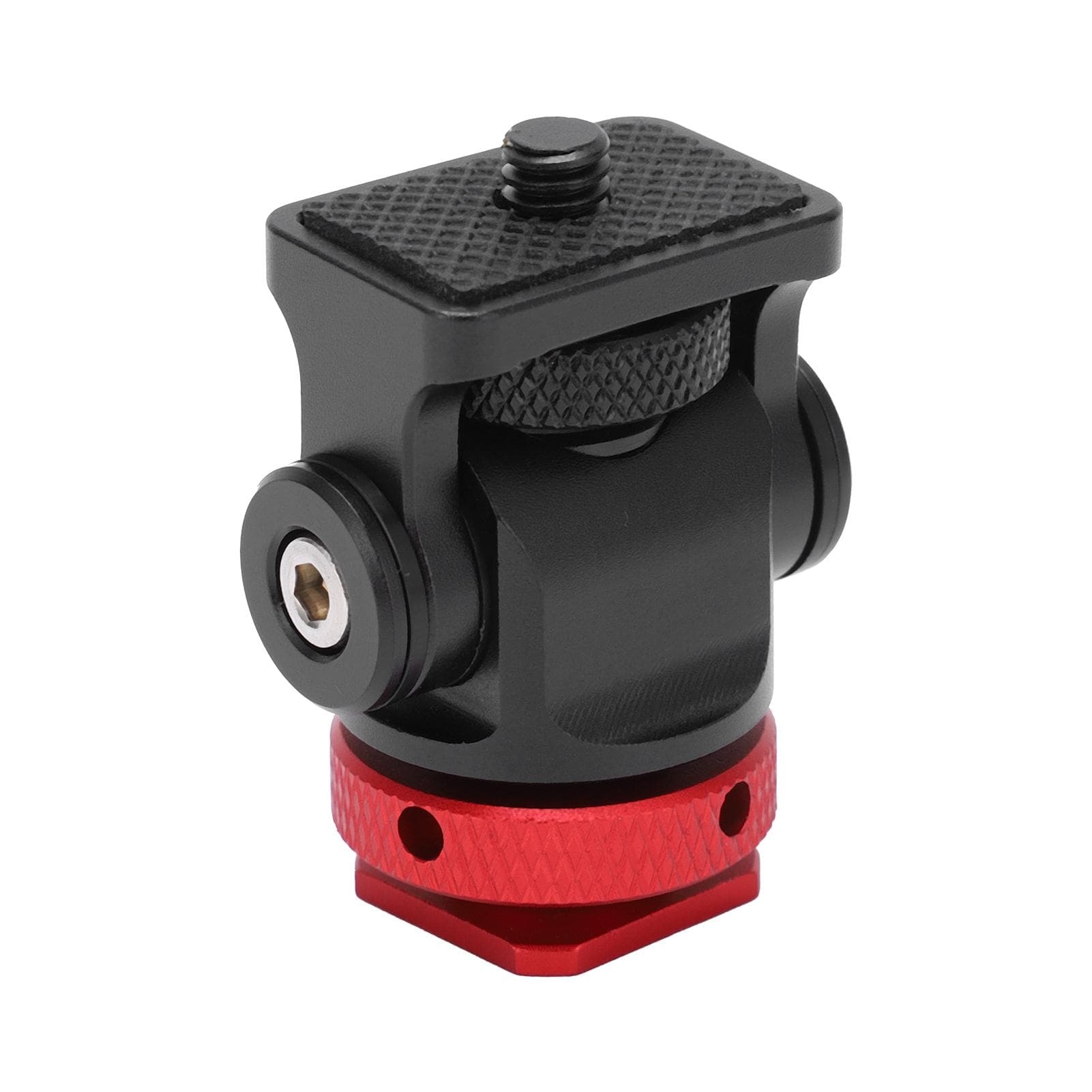 Mini Aluminum Alloy Ball Head Tripod Cold Shoe Adapter 14 Inch Screw for SLR CameraSilver Gray red