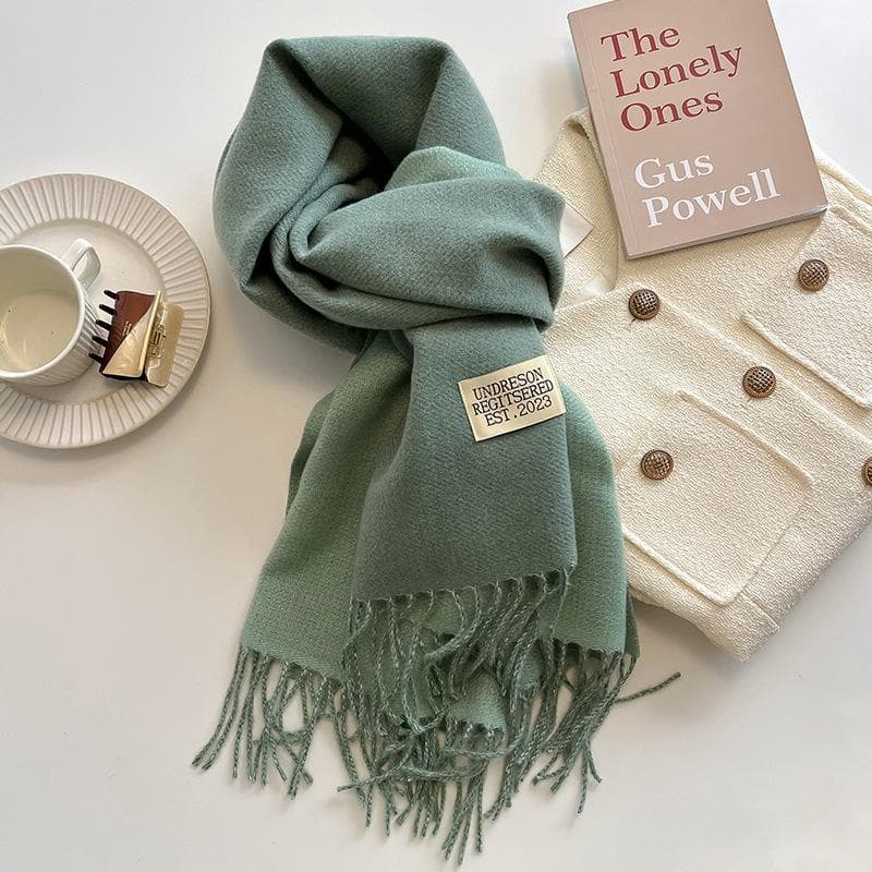 Autumn and Winter Warm Artificial Cashmere Scarf Solid Color Long Scarf All-Matching 68*200cm cambridge blue