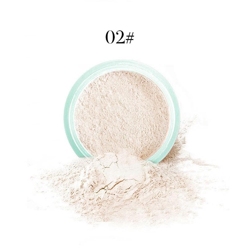 Face Foundation Makeup Oil Control Cosmetics Translucent Setting Loose Powder Finishing Mineral Matte Base 02#