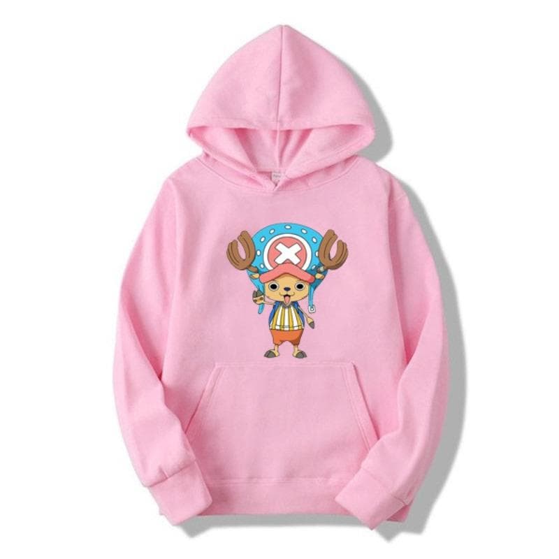 Anime One Piece Tony Tony Chopper Printed Hoodie Men Women Anime Hoodie Long Sleeve Fleece Pullovers Autumn Winter Sweatshirt 3XL pink