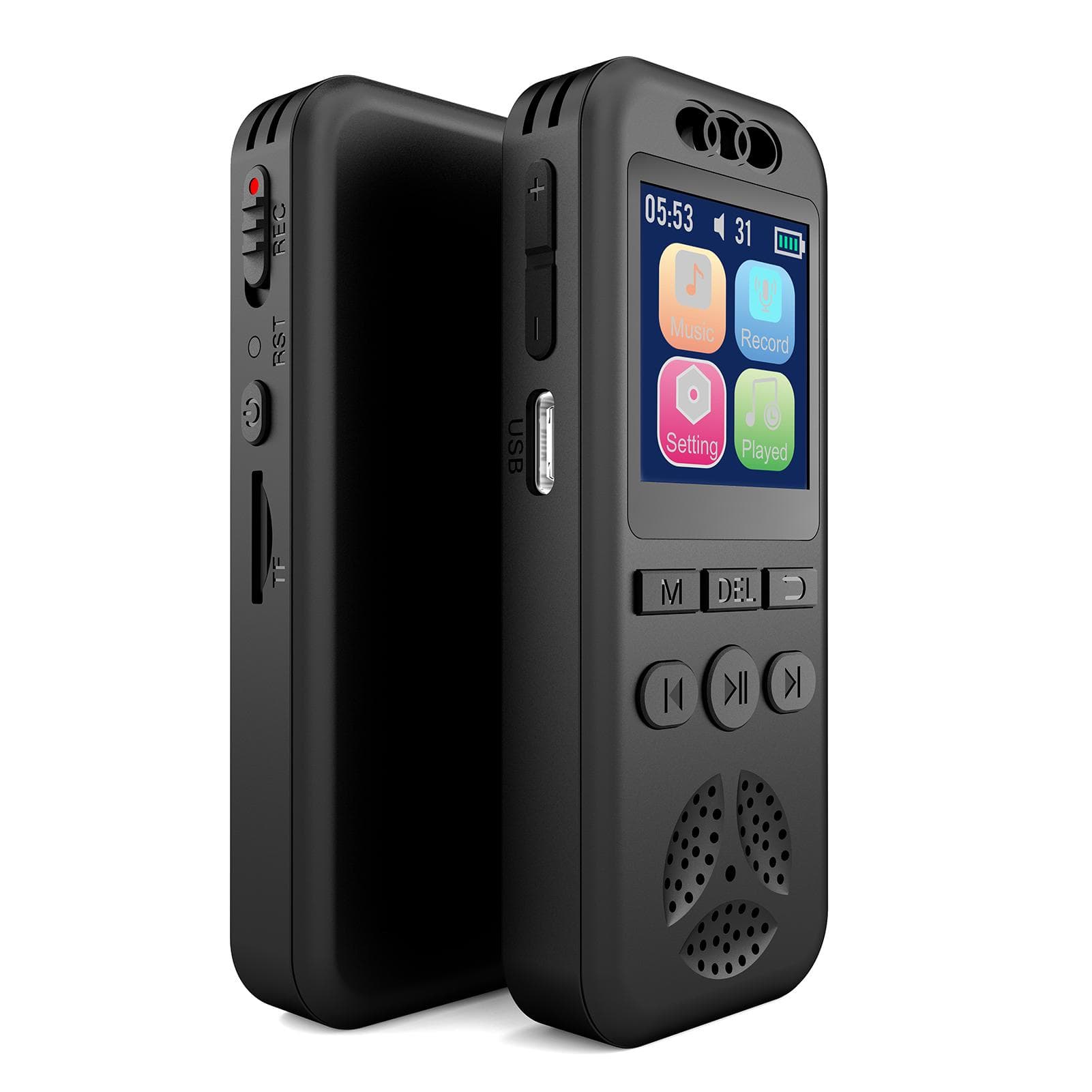 Digital Voice Recorder 1.44 Color Screen Voice-Activated Recorder MP3 Player Portable o No Memory