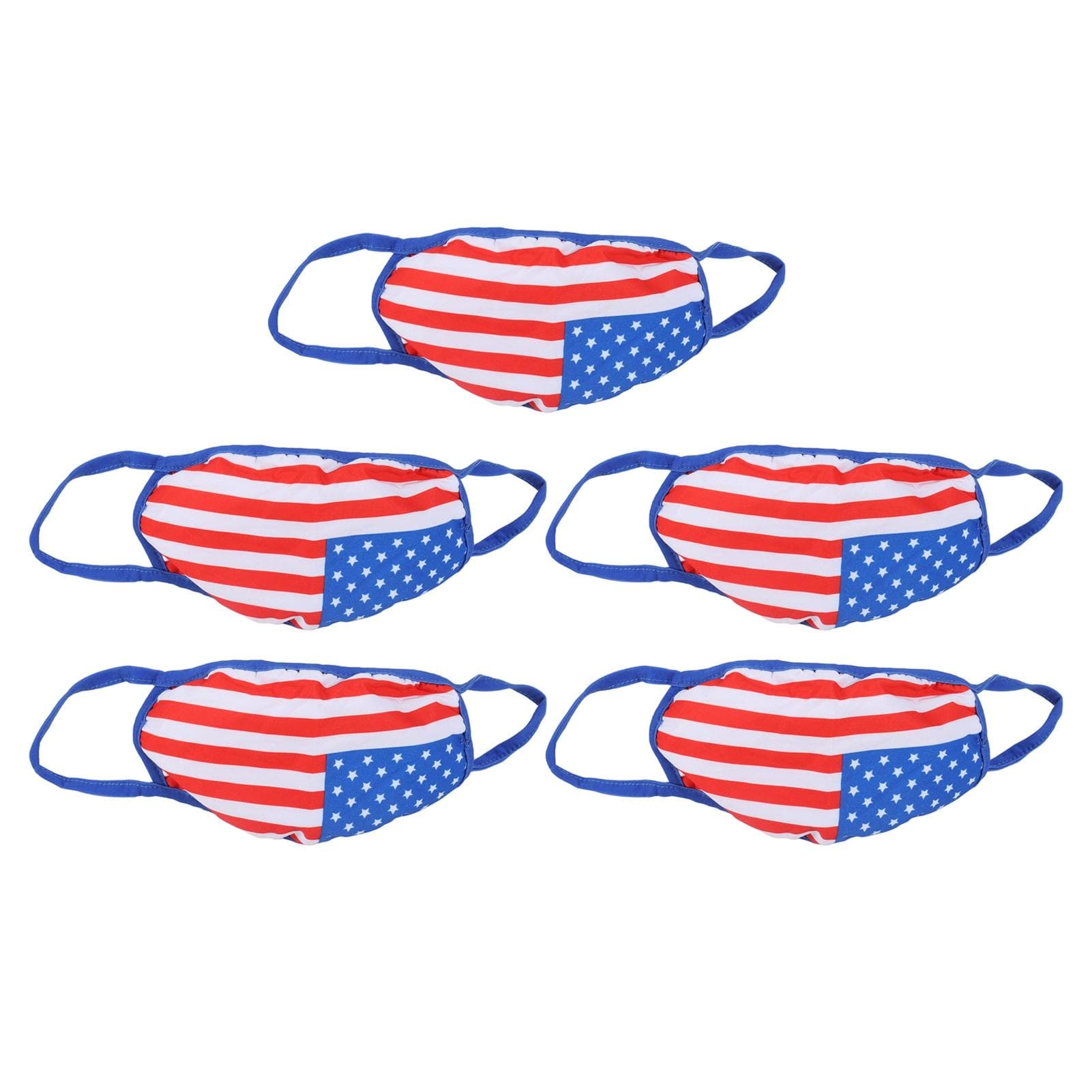 5PCS American Flag Print Mouth Cover Washable Face Cover Cotton Face Mouth Cover for Alduts