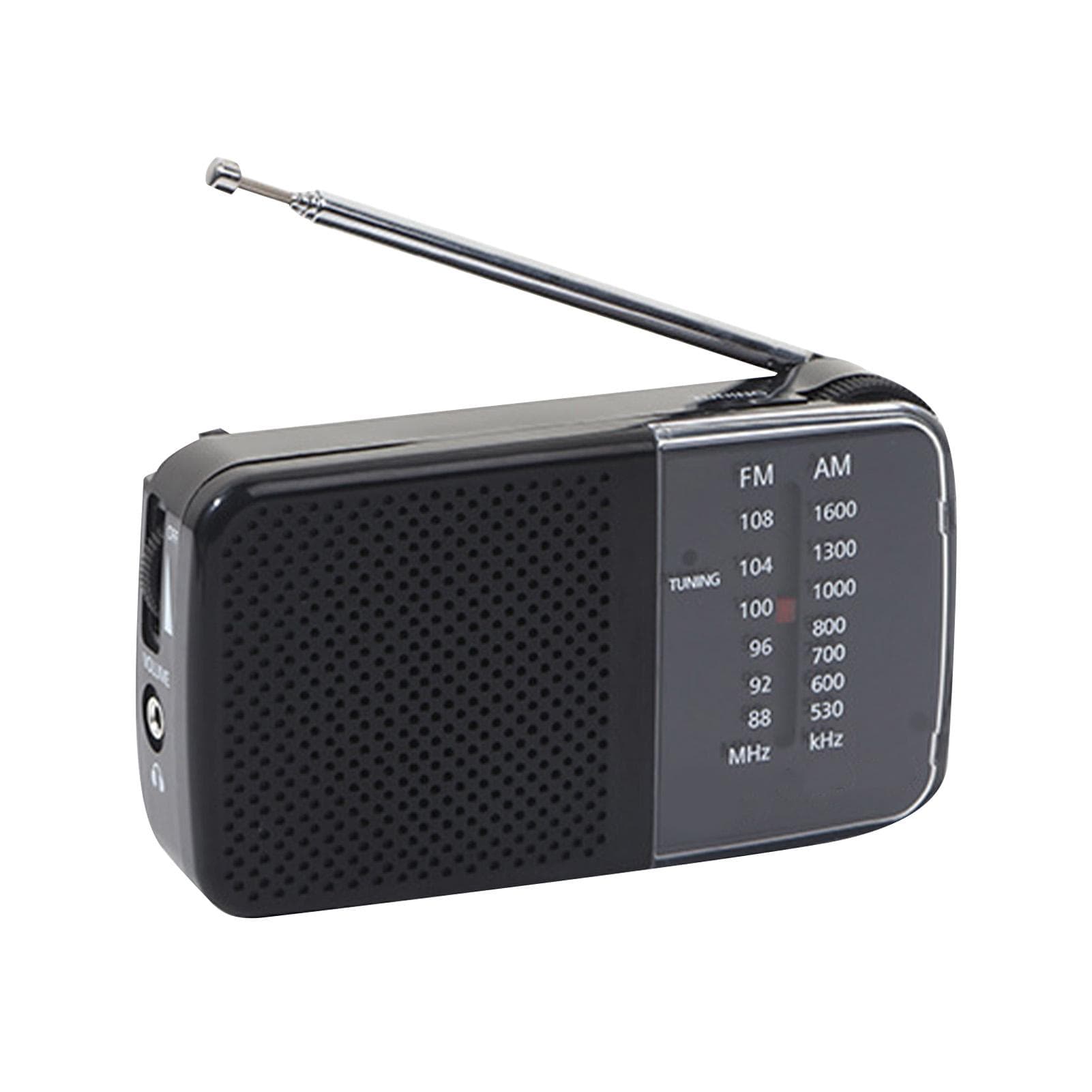 Portable AM FM Shortwave Radio Small Retro Vintage Radio Battery Powered Portable Handheld Radio black