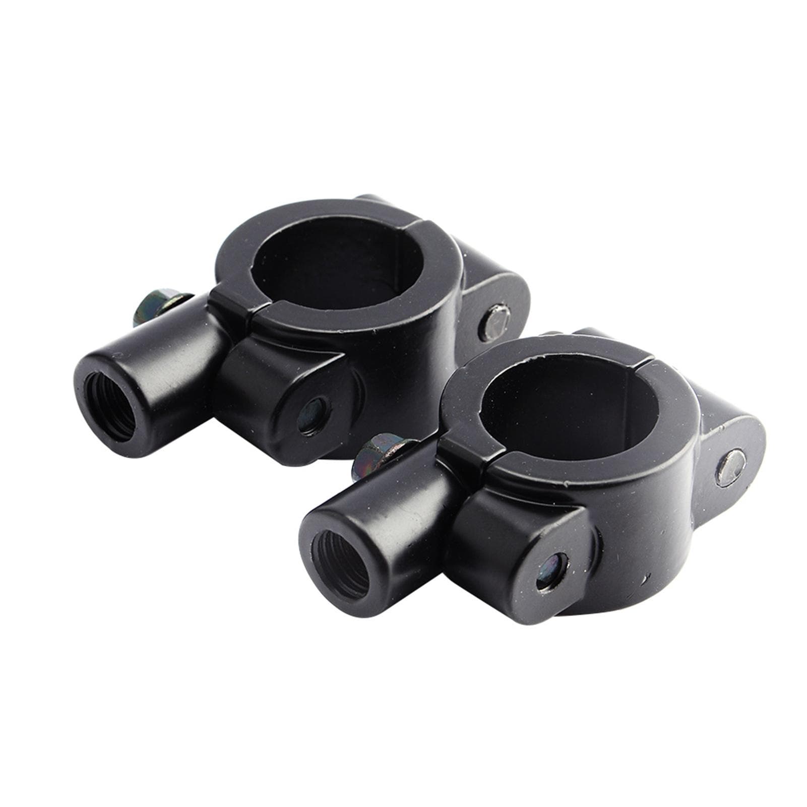 2Pcs Black Universal Motorcycle Handlebar Mirror Mount 10mm 78 Aluminum Clamp