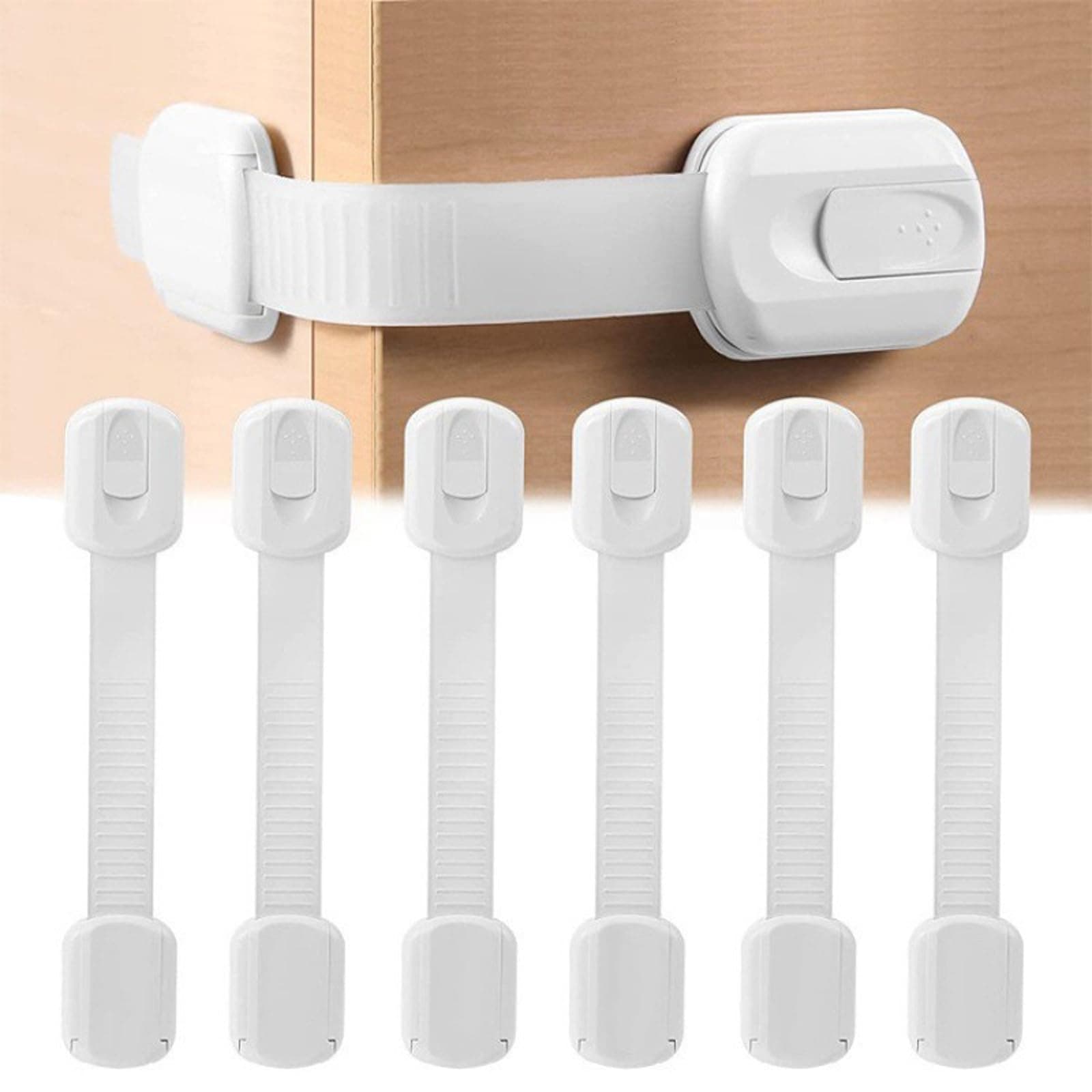 LUYING Baby Guard Child Adjustable Security Prevents Injuries to Babies and Easy to Pack of 6 Lock, Punch-Free, Length, Lock, Children, Use, White,