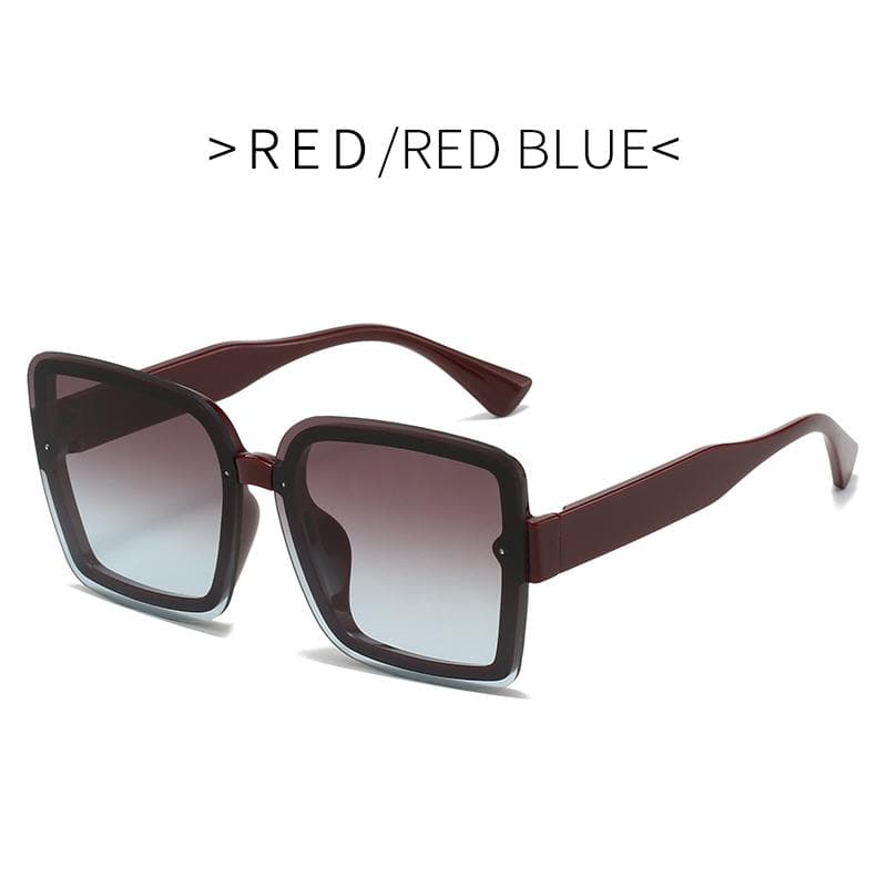 Vintage Big Frame Square Sunglasses Fashion High Quality UV400 Retro Gradient Shades for Women Men Luxury Brand