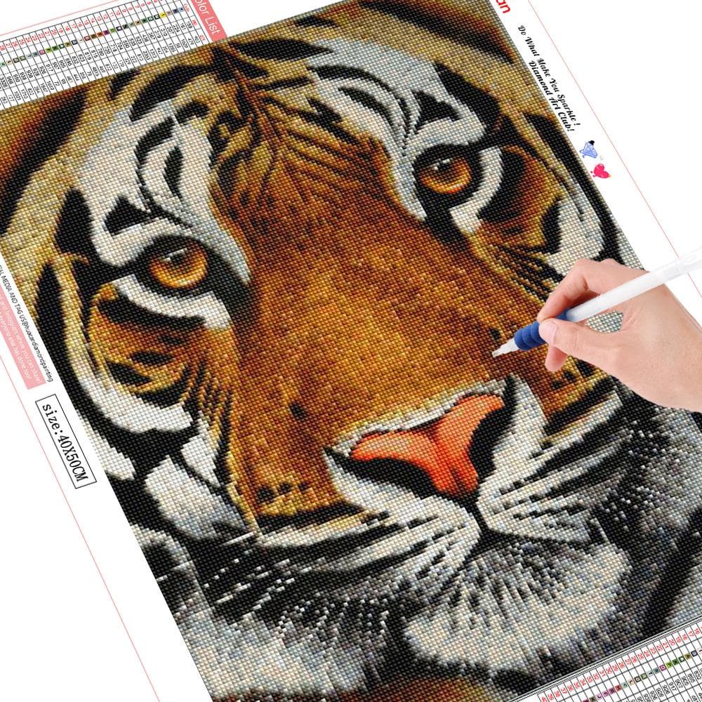 Diamond Painting Tiger Diamond Embroidery Cross Stitch Full Diamond 20X30