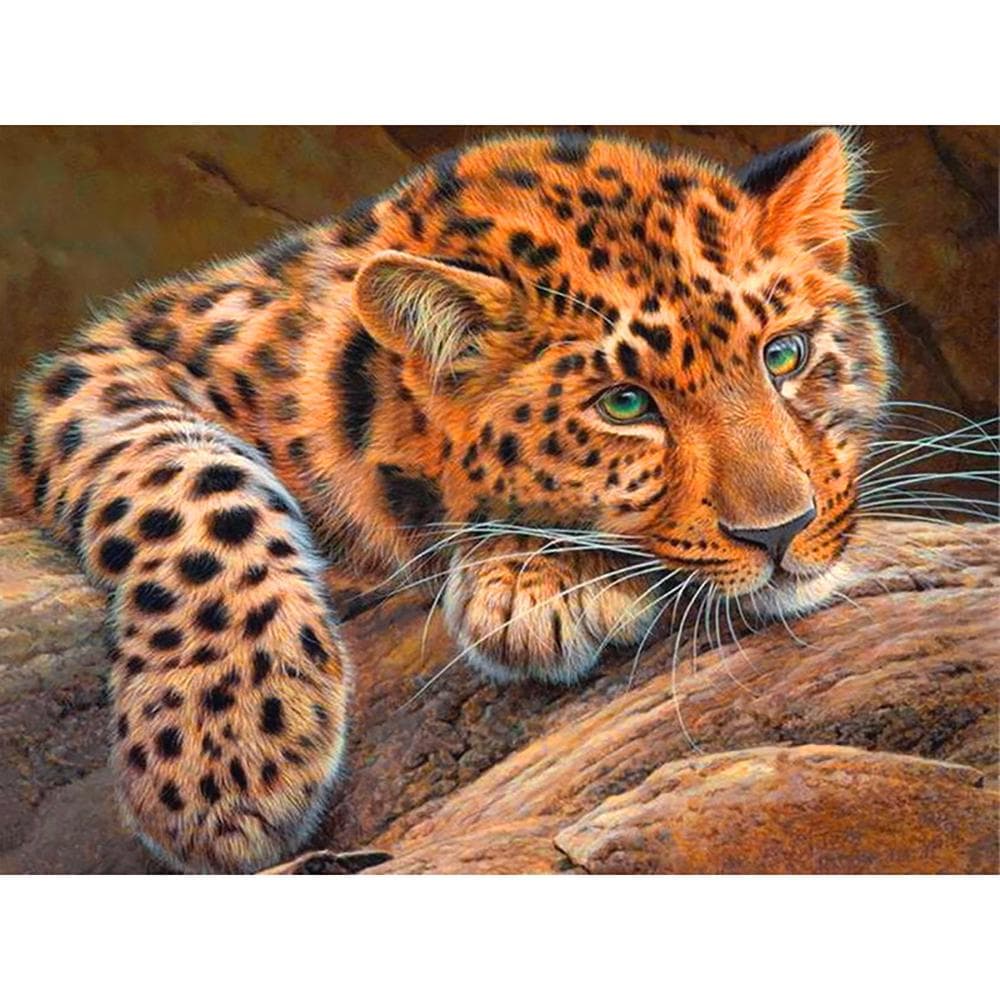5D DIY Diamond Painting Lovely Tiger Embroidery Cross Stitch Rhinestone Mosaic Home Decor 20X30CM