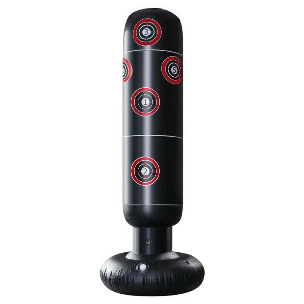 Inflatable Punching Bag Free Standing Boxing Post Boxing Column Adult Kids Fitness Training black