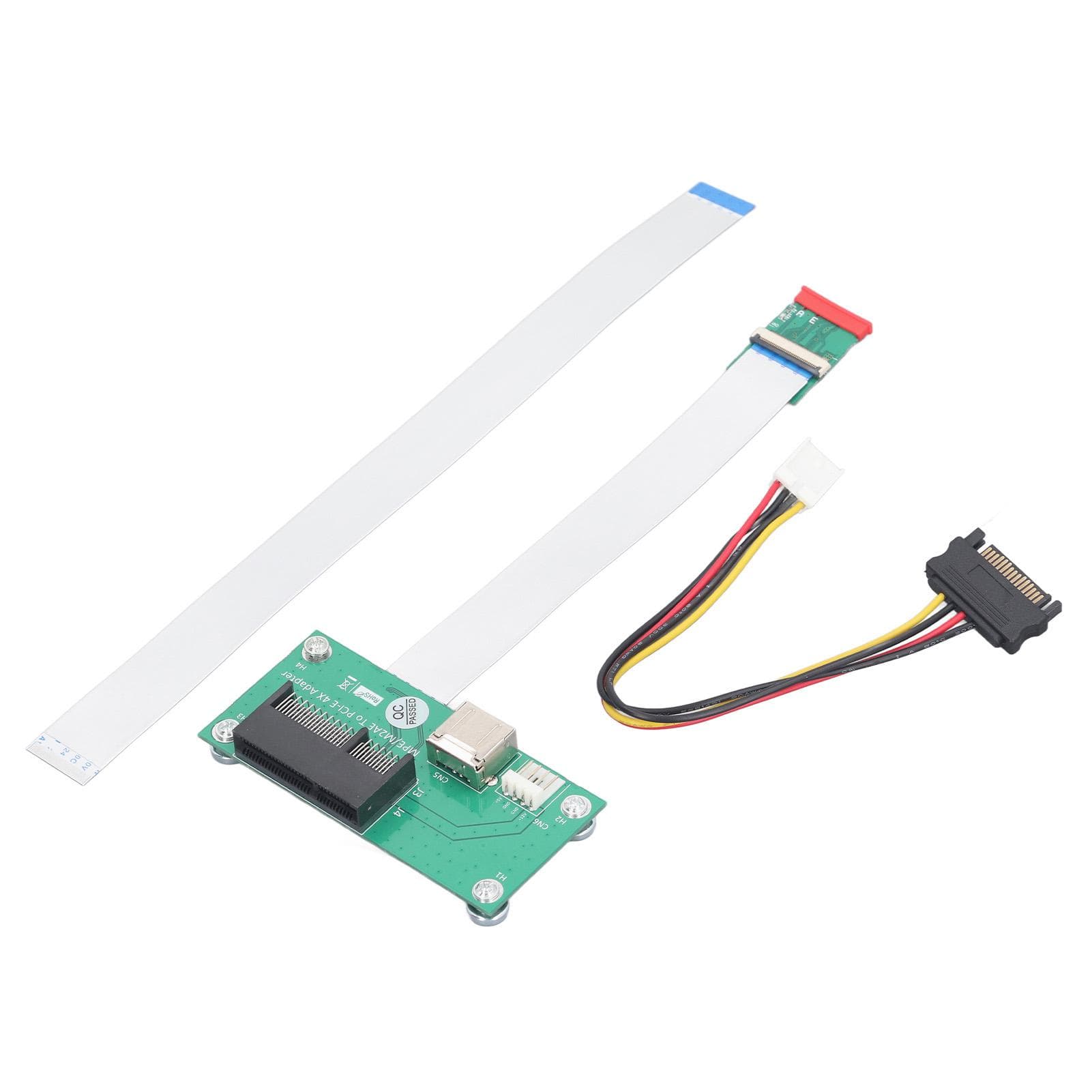 NGFF M.2 Key A E to PCIE X4 USB Riser Card with High Speed FFC Express Cable Magnetic Pad