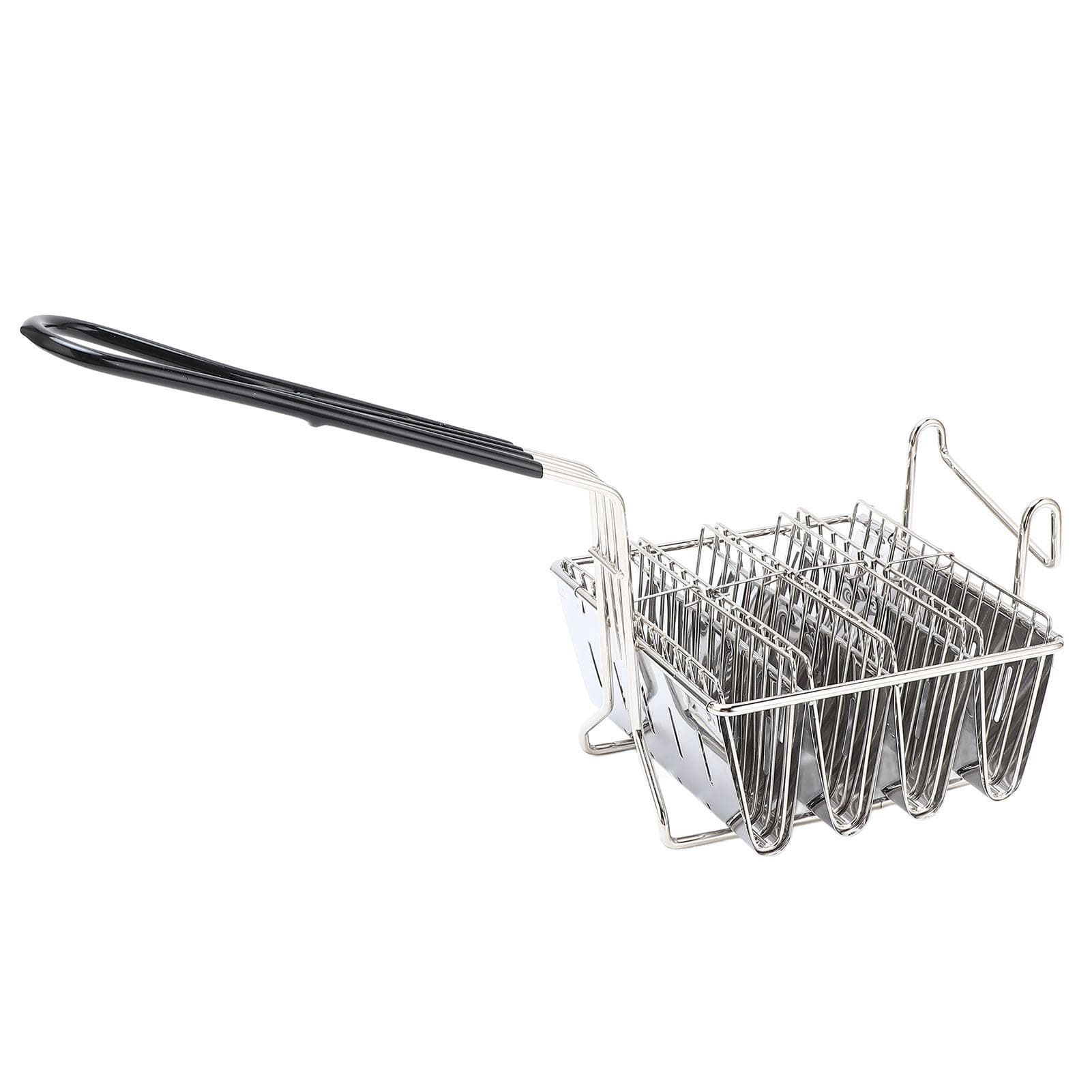Taco Fryer Basket Holds 4 Shells V Shaped Rubber Grip Handle Stainless Steel Taco Shell Fryer Rack L
