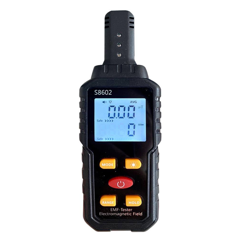 Handheld 3-in-1 Digital Radiation Dosimeter Electric Field Magnetics Field Temperature black