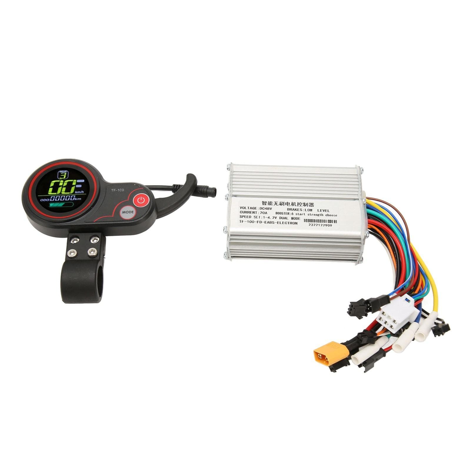 48V 20A Motor Brushless Controller with Display Panel 3 Level Backlight Aluminium Alloy for