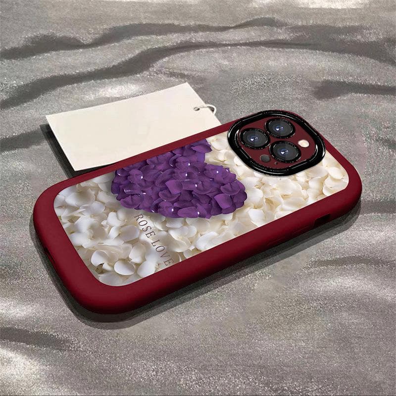 Applicable to Apple 16 mobile phone case Love petal iPhone 15 women's Apple 14 promax high-end sense Apple 13 iPhone 6