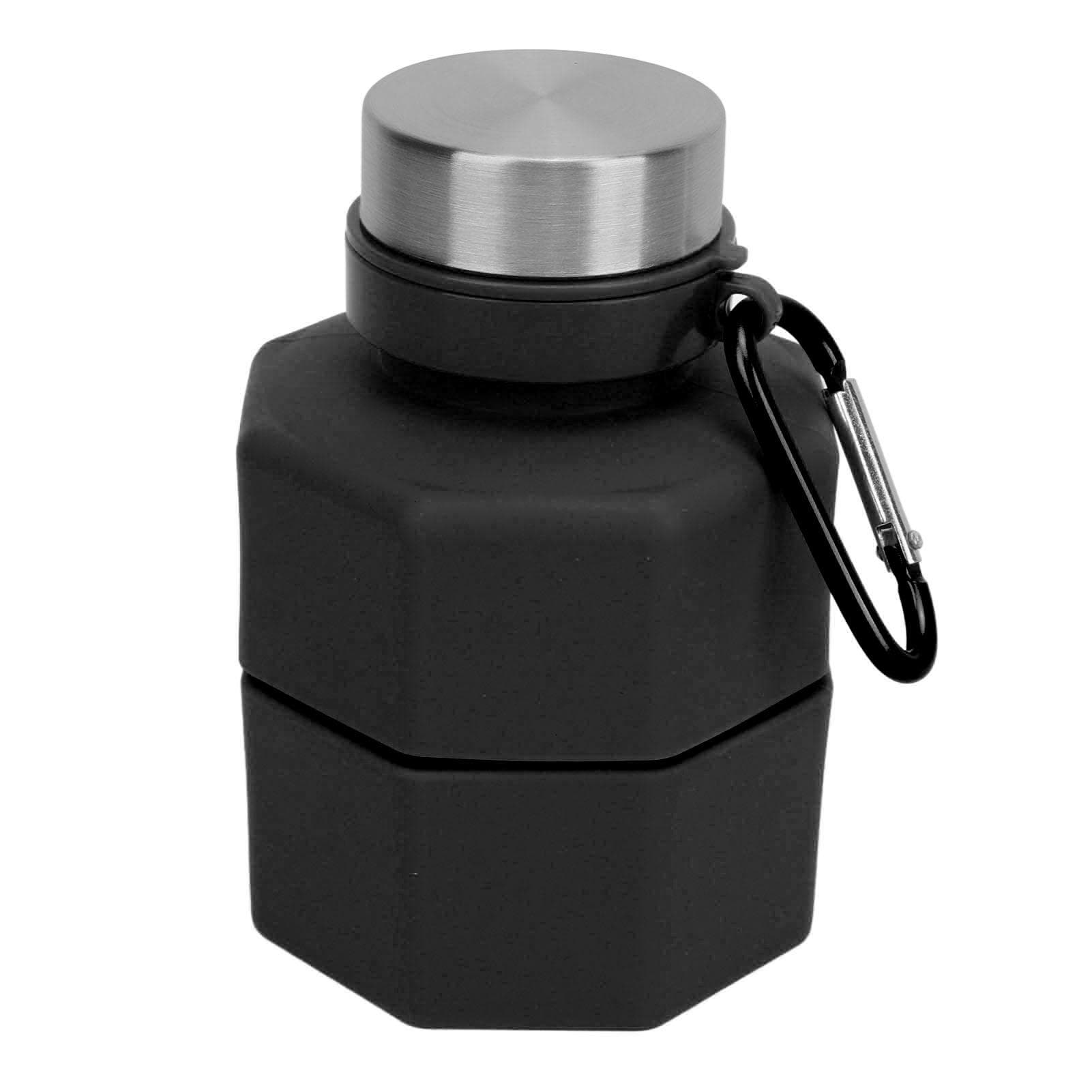 Collapsible Water Bottle 650ml Dumbbell Shaped Foldable Portable Sports Water Bottle with PP Lid