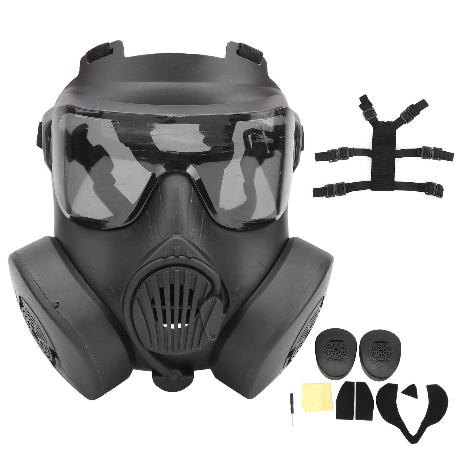 Full Face Shield Dual Fan Breathable Protective Guard for Cosplay Outdoor Gaming Equipment