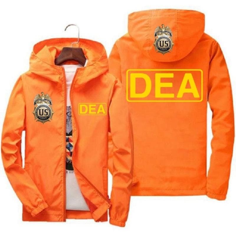 DEA logo zippered jacket men's oversized casual jacket chaquetas hombre 7XL Windbreaker Harajuku street clothing L orange/yellow
