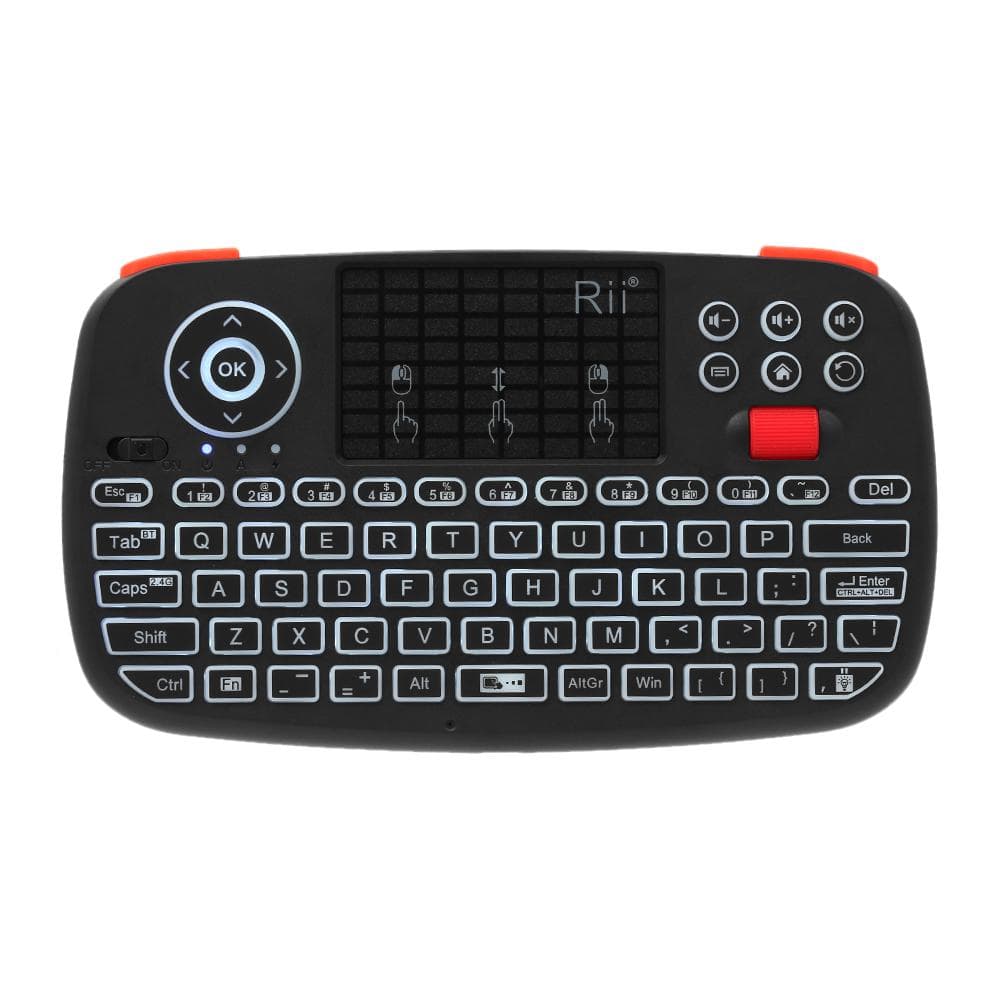 Rii i4 Mini Wireless Keyboard Bluetooth & 2.4GHz Dual Modes Handheld Fingerboard Backlit Mouse black