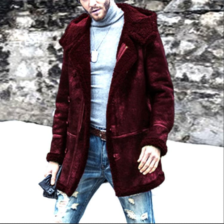 Winter Imitation Leather Men's Coat Thickened Sherpa Coat 5XL