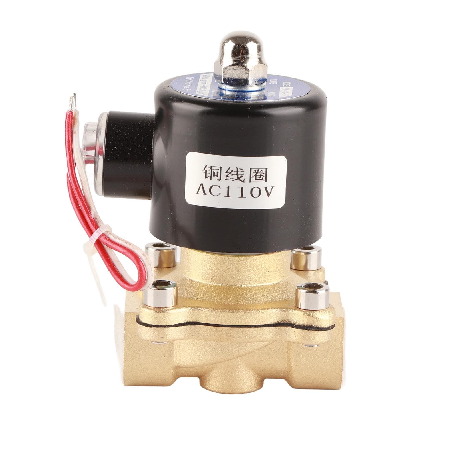 AC110V Brass Electric Solenoid Valve 12in NPT Normally Closed for Water Air Gas Diesel