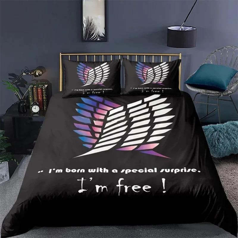 3D Printed Attack On Titan Duvet Cover Bedding Comforter sets Soft Quilt Cover and Pillowcases Single Double Queen King 70x133cm 2pcs