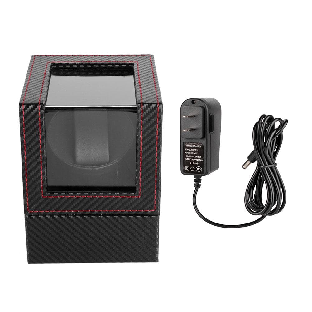 Single Automatic Watch Winder with Quiet Motor Wristwatch Display Case Box US Plug (100-240V)