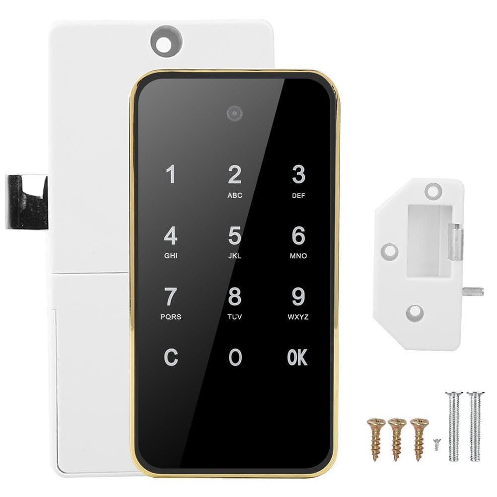Electronic Password Lock Smart Keyless Digital Touch Screen for File Cabinet Locker SaunaSilver gold