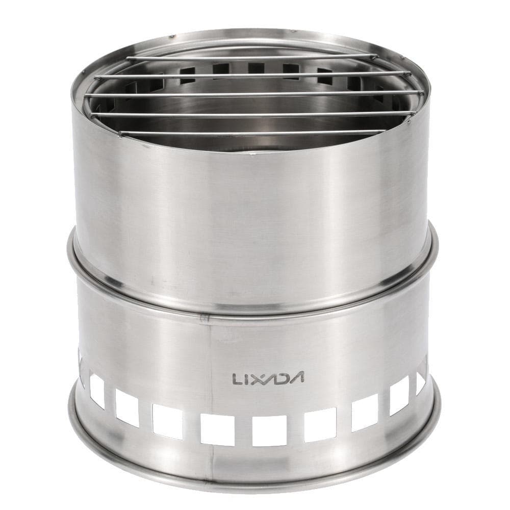 Lixada Portable Stainless Steel Lightweight Wood Stove Alcohol Stove Burner Outdoor Cooking Picnic B