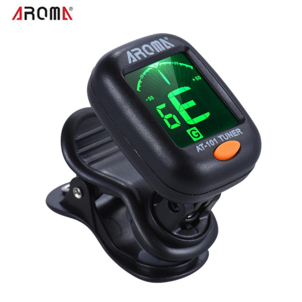 AROMA AT-101 Portable Mini Clip-on Digital guitar Tuner with Foldable Rotating Clip High Sensitivity