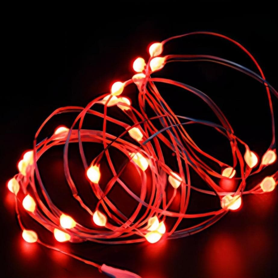 USB LED String Lights Copper Silver Wire Garland Light Waterproof LED Fairy Lights For Christmas Wedding Party Decoration 5M-By USB red