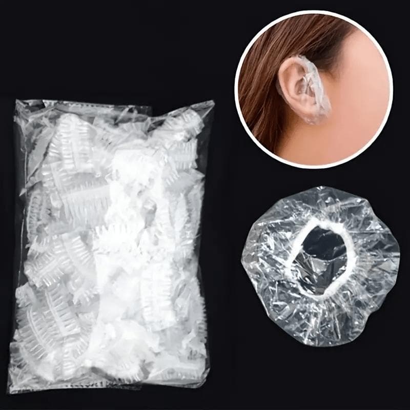 100/200Pcs Disposable Ear Cover Waterproof Ear Protector Hair Dyeing Bath Shower Earmuffs Caps Hairdressers Barber Accessory 200PCS