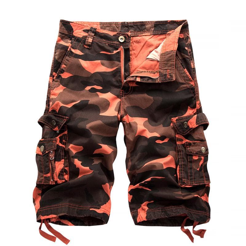 2025 Summer Military Camo Cargo Shorts Fashion Camouflage Multi-Pocket Homme Army Casual Shorts Bermudas Masculina Plus size 40 36 brick red