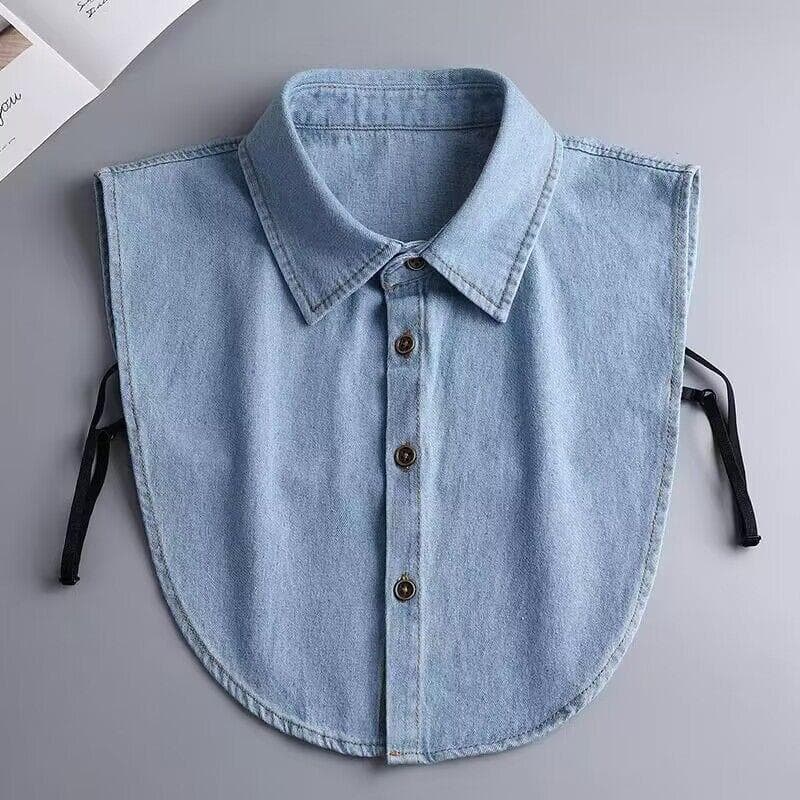 New Denim Fake Collar Women Ladies False Collar Shirt Half Shirt Detachable Blouse Detachable Collar Removable Accessories