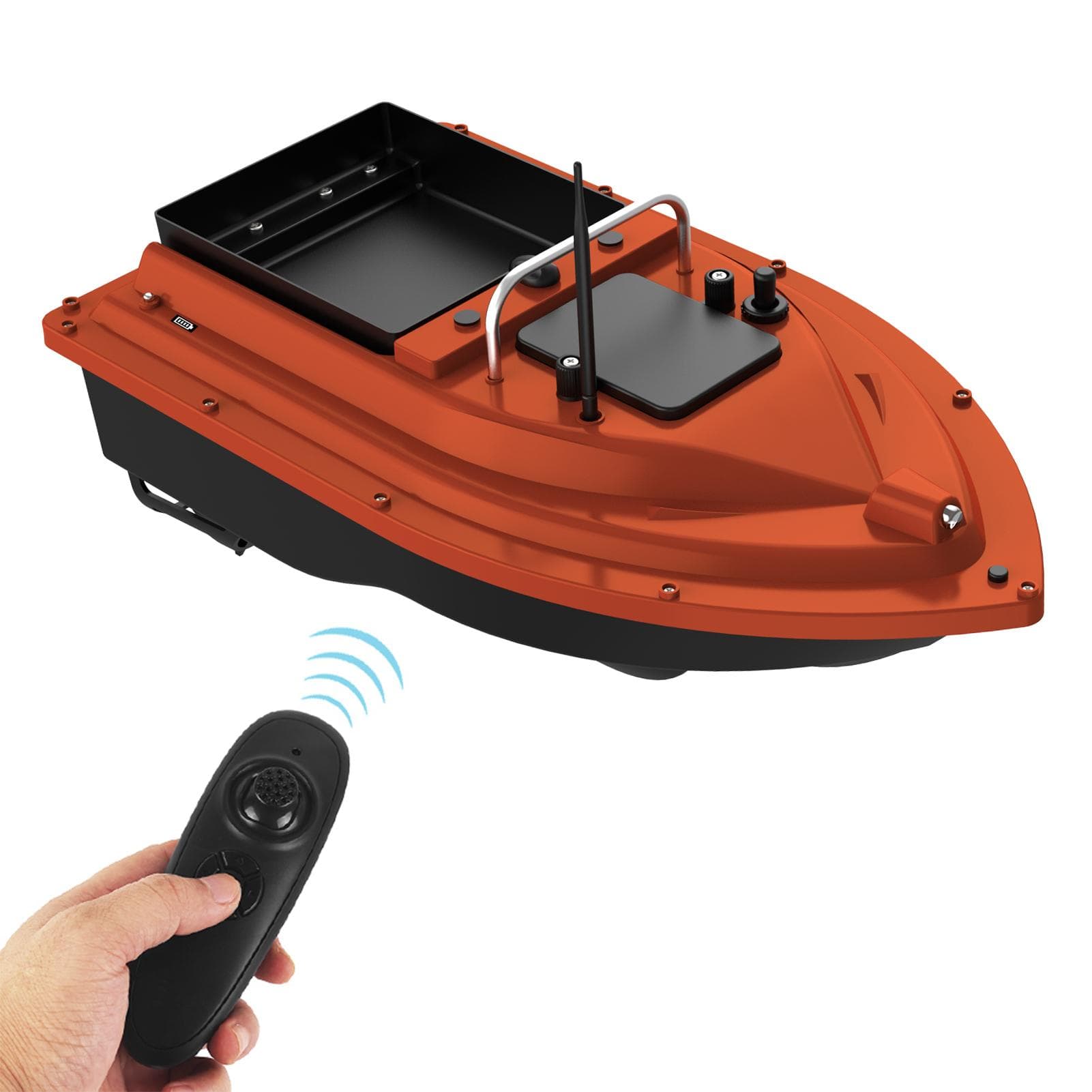 Wireless Remote Control Fishing Bait Boat Fishing Feeder Fish Finder Device 430-540 yards Remote 12000mAh red