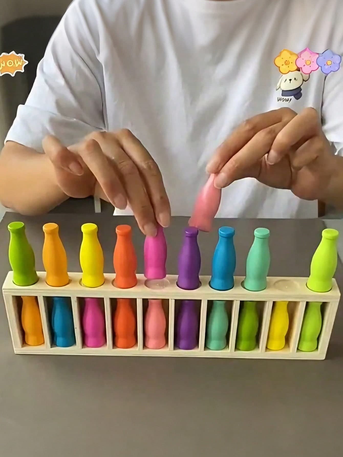 Mini Colorful Bottle Matching Game, Fun Bottle Guessing Challenge, Ideal Gift Includes Colored Bottles And Box, 21pcs/1set multicolour