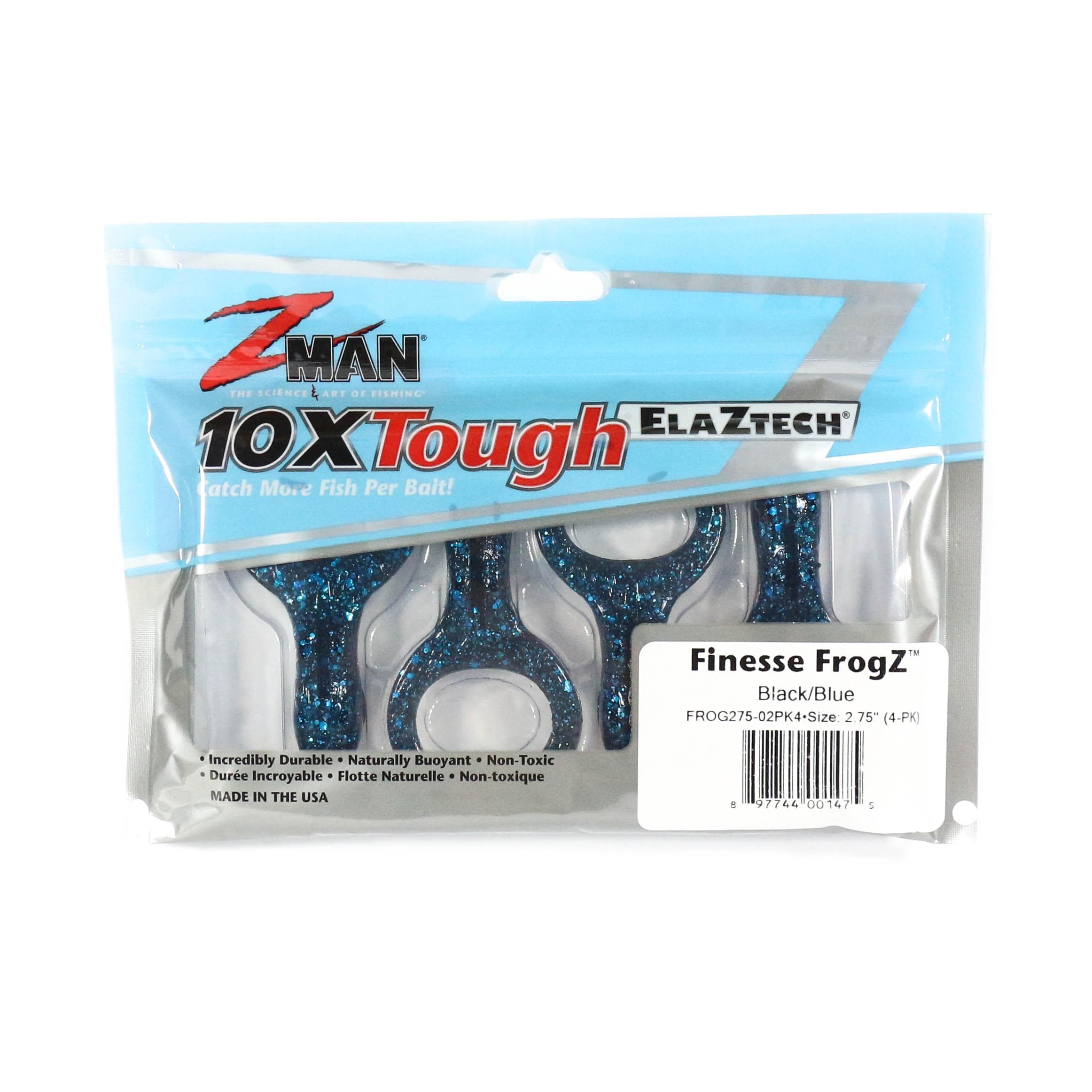 Zman Soft Lure Finesse FrogZ 2.75 Inch 4/Pack Blue Black (1475)