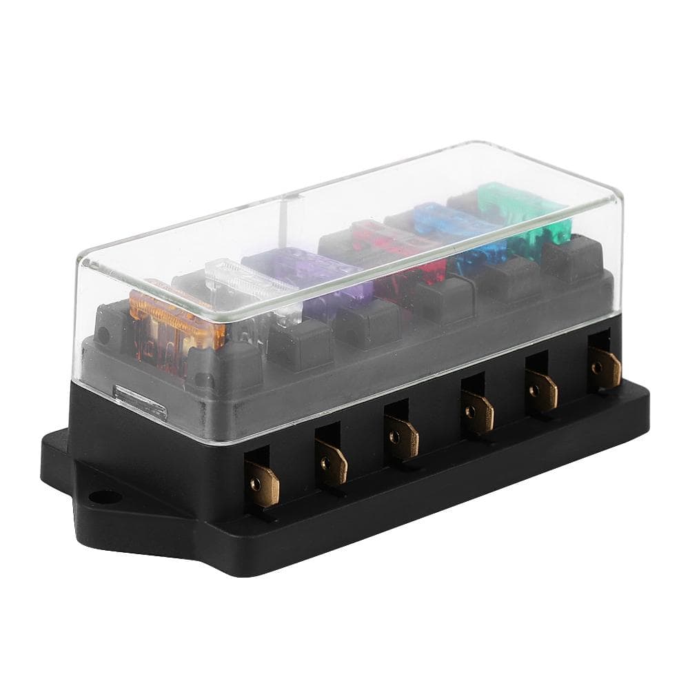 6 Way Circuit Car Boat Auto Blade Fuse Box Block Holder DC 12V 24V