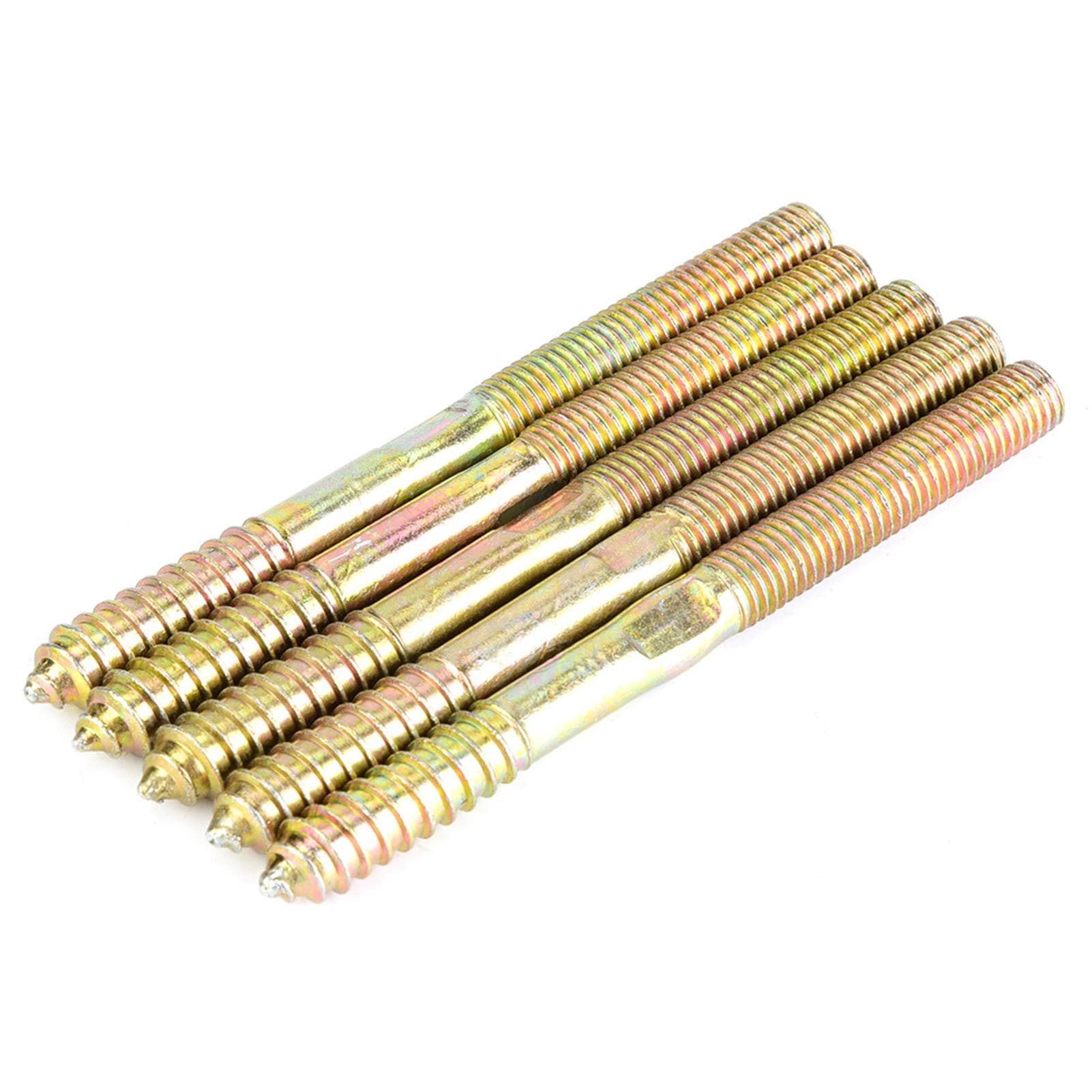 Dowel Screw Woodworking Furniture Connector Double Ended Screw (10*120, 5pcs)