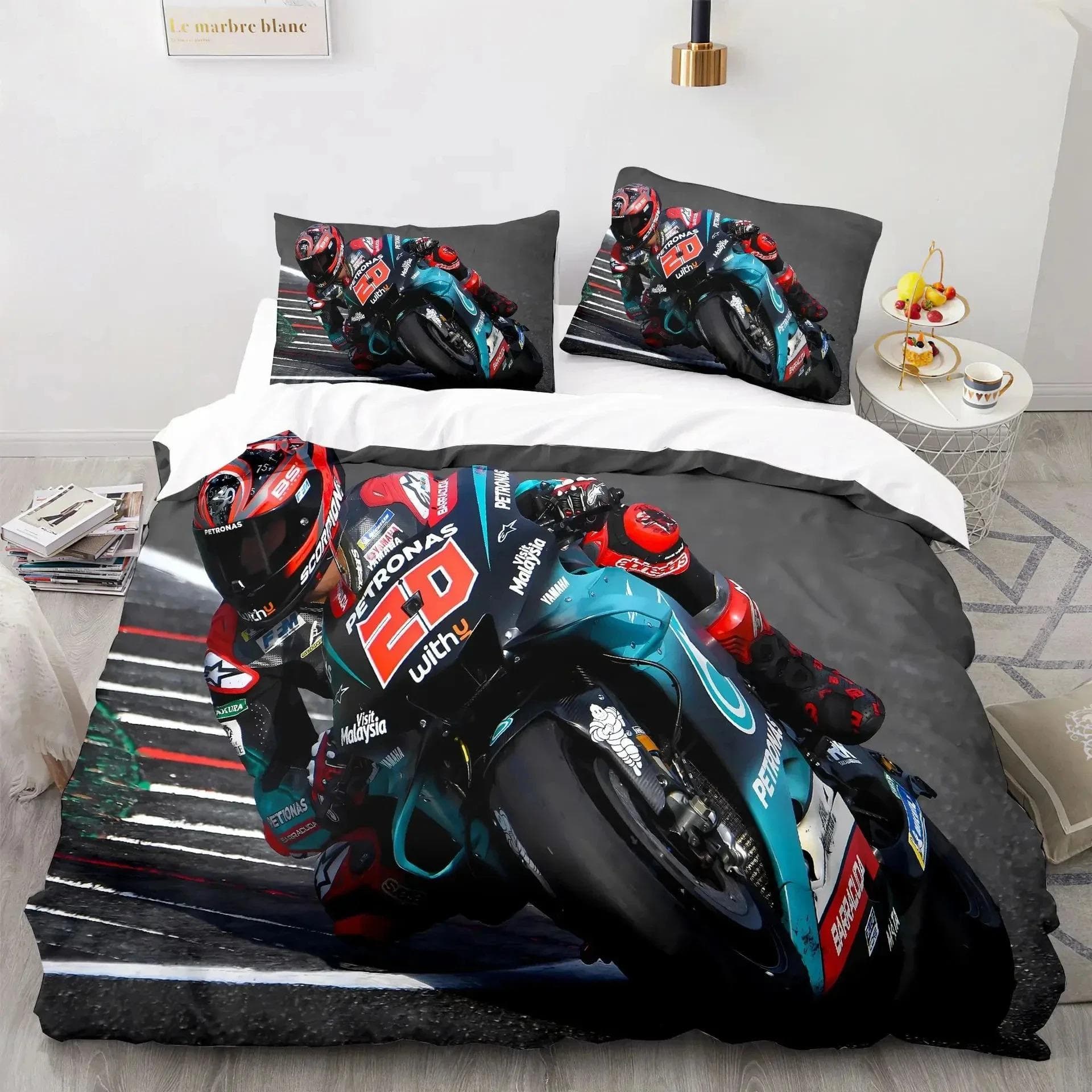 3D Print Marc Marquez 93 Bedding Set Duvet Cover Bed Set Quilt Cover Pillowcase Comforter king Queen Size Boys Adult Bedding US Twin 173x218cm