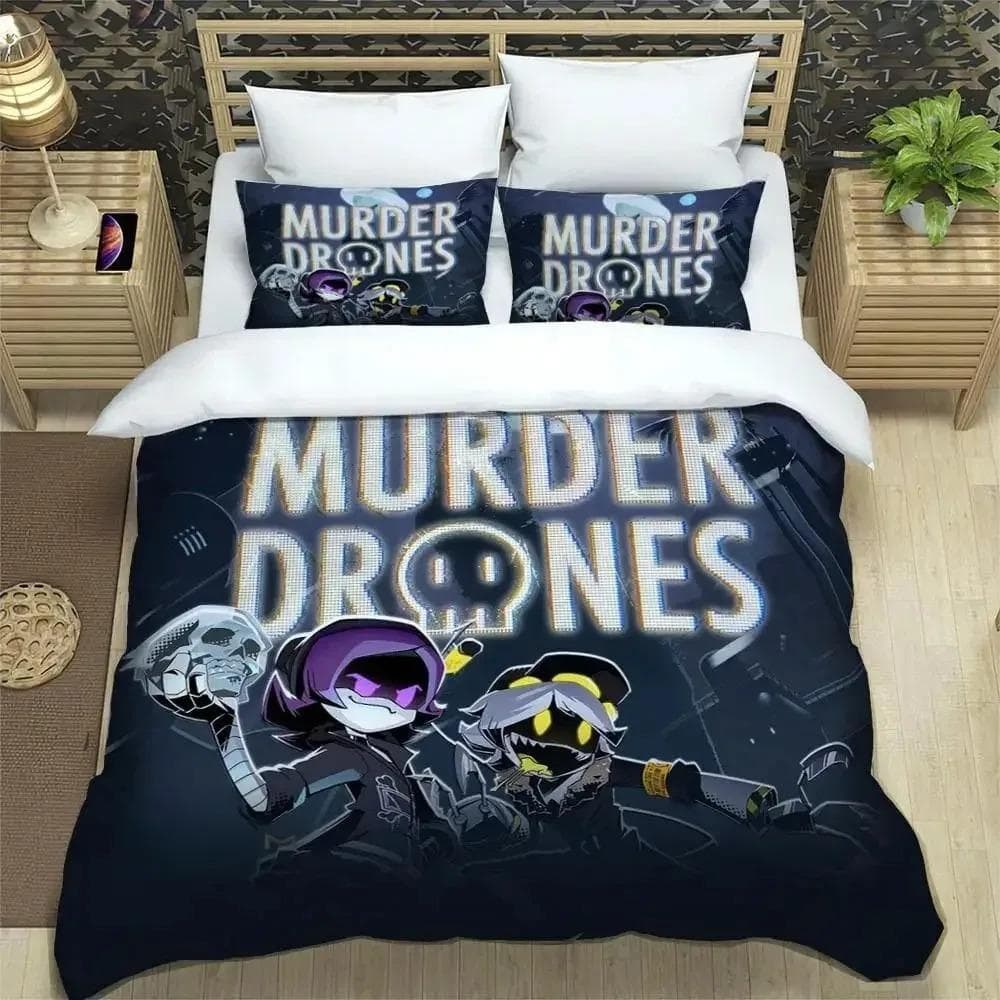 Murder Drones Cartoon Printed Bedding Sets exquisite bed supplies set duvet cover bed comforter set bedding luxury birthday gift 70x133cm 2pcs