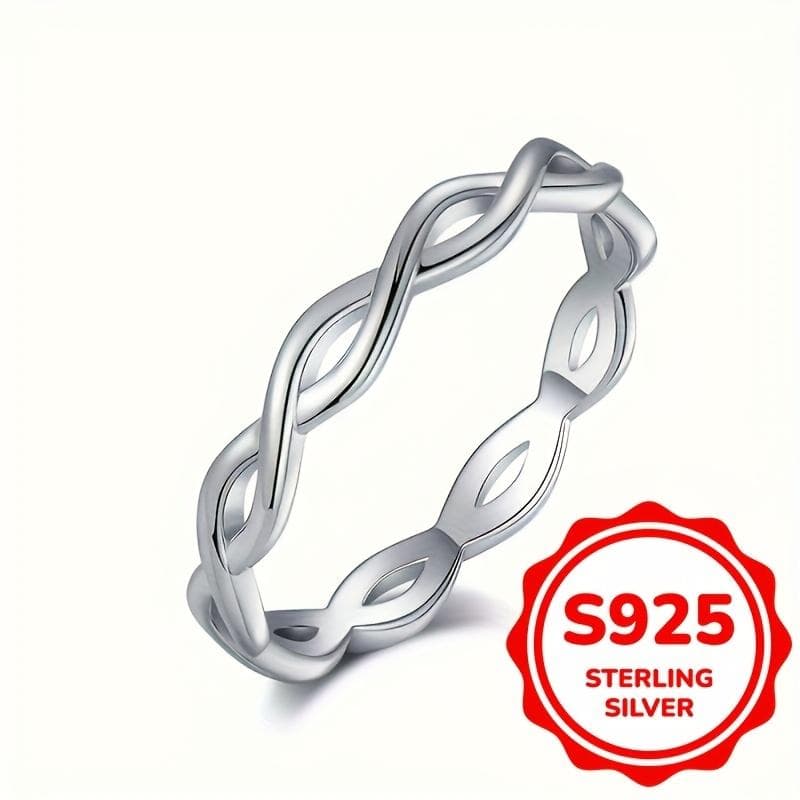 925 Sterling Silver Rings for Women Simple Crisscross Infinity Finger Rings Engagement Wedding Band Jewelry 9 silver