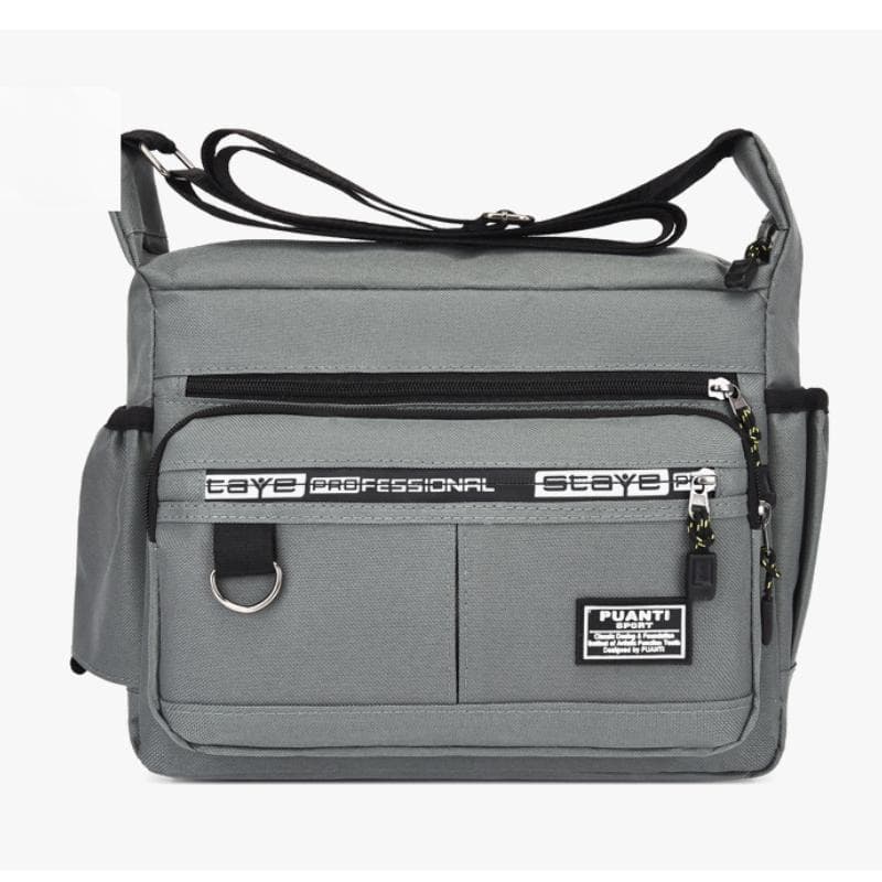 Men's Shoulder Bag Oxford Cloth Casual Travel Crossbody Bag Large Capacity Middle-aged Small Square Bag Tool Bag grey