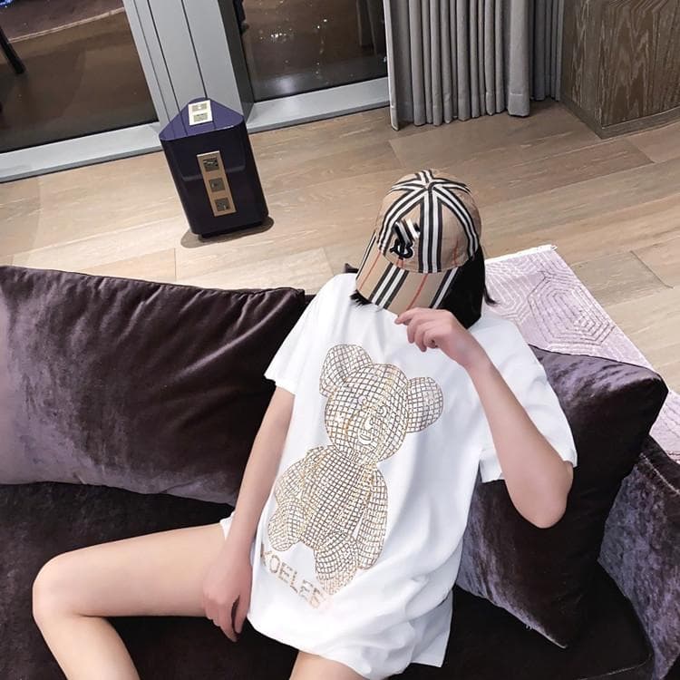 Medium and Long T-shirt Women's Short Sleeves Spring and Summer Women's Fashion Foreign Style Internet Celebrity Tops Tide XXXL white