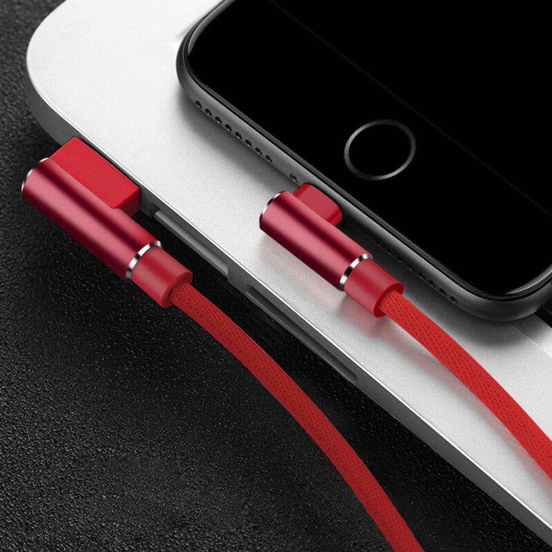 1 2 3m 90 Degree Fast Charge Data Type C Micro USB C Cable For Samsung Huawei Xiaomi oneplus OPPO Type-c Charger long Mobile Phone Wire Cord Type C - 3m red