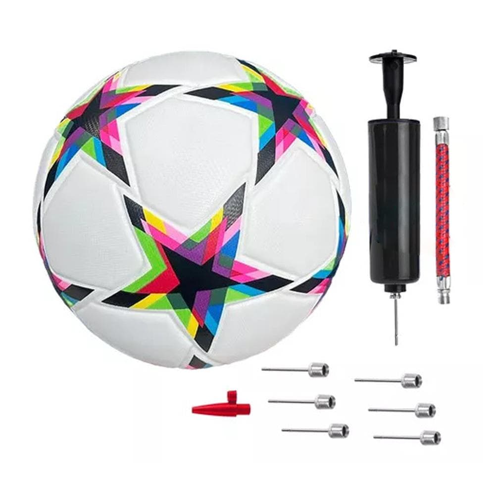 Size 5 Soccer Ball Training Matches Football Soft PU Leather Soccer Ball with Inflatable Pump & Size 5