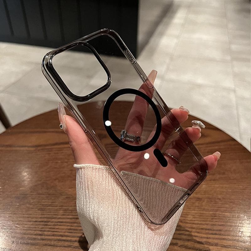 Suitable for IPhone16 Ice Crystal Magnetic Phone Case, Apple 15proMax Transparent High-end Feel 14 Anti-drop Protective Case iPhone12proMax