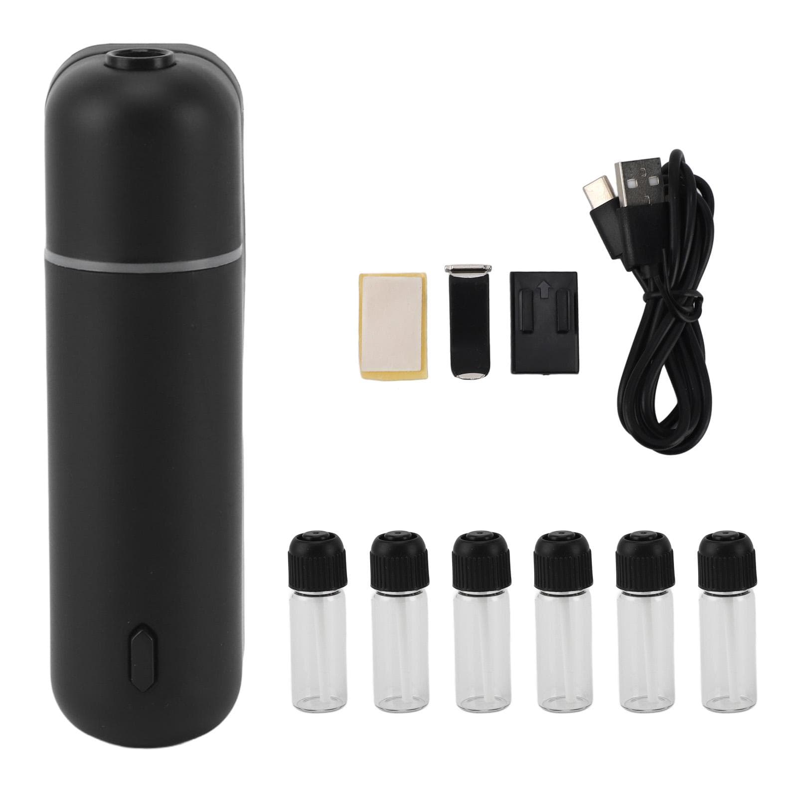 Aromatherapy Essential Oil Diffuser 5ml Portable Air Freshener Scent Air Machine with 6 Bottles for black