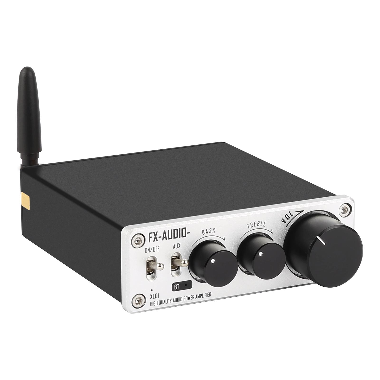 FX-AUDIO XL01 BT Audio Power Amplifier 2.1 Channel HiFi Digital Power Amp Wireless Stereo Sound EU Plug silver