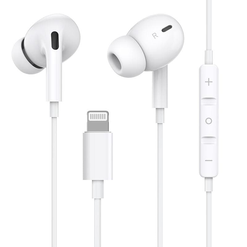 Earbuds with Lightning Connector (Built-in Microphone & Volume Control) Headphones Compatible iPhone 13 12 SE 11Xs Xr X 7 8 6 6s All iOS System Lightning Earphones ML719 white