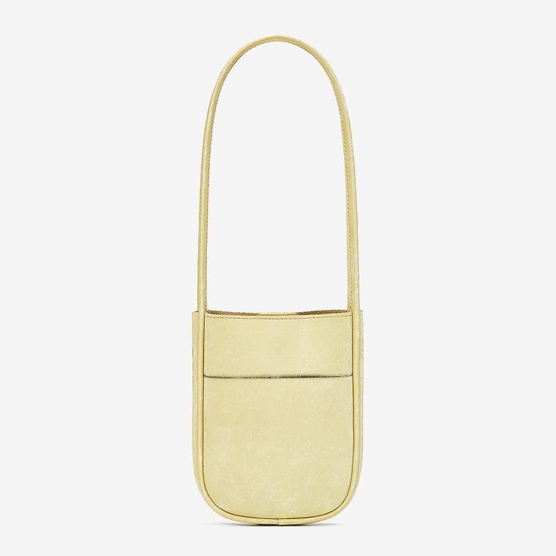 Chinese Silk Cowhide Mini Handbag Retro Small Shoulder Bag High-end Vertical Armpit Bag